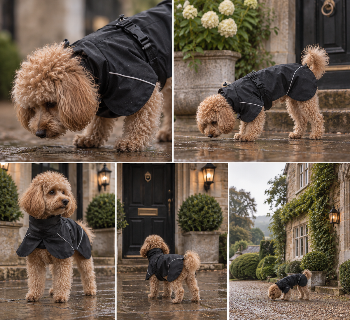 Chubasquero impermeable para perros negro